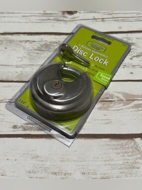 Disc Lock Stainless Steel Padlock with Keys - Silver